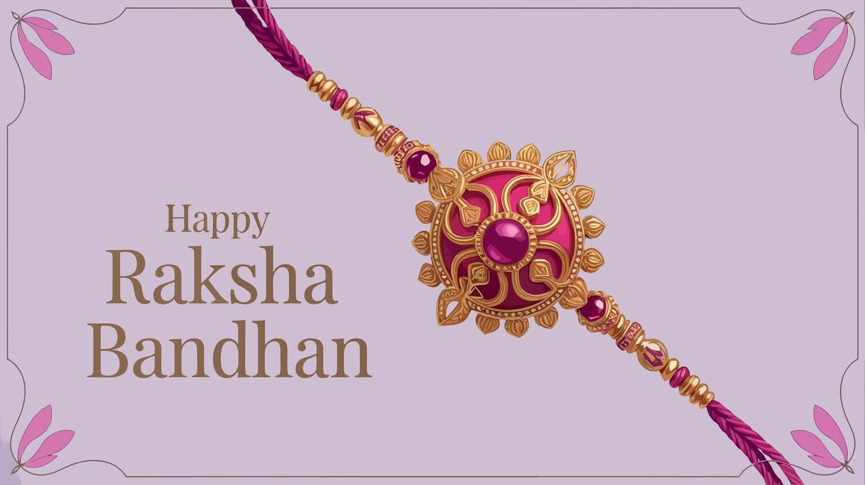 Elegant Raksha Bandhan Rakhi Design with Floral Background and Festive Greeting illustration vector