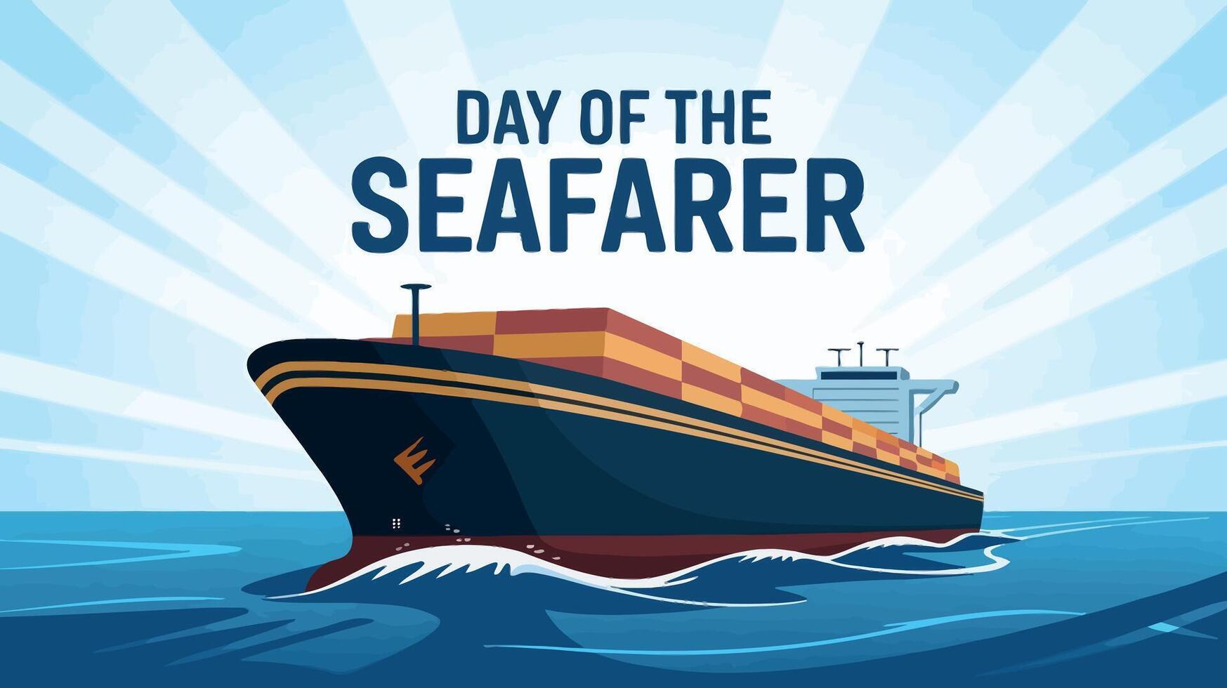Container ship on the ocean vector