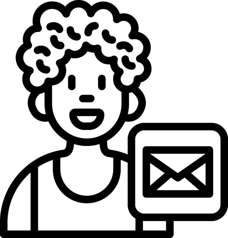 Boy Writing Email Message vector