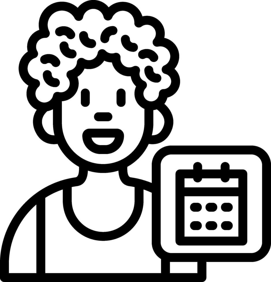 Boy Checking His Calendar vector