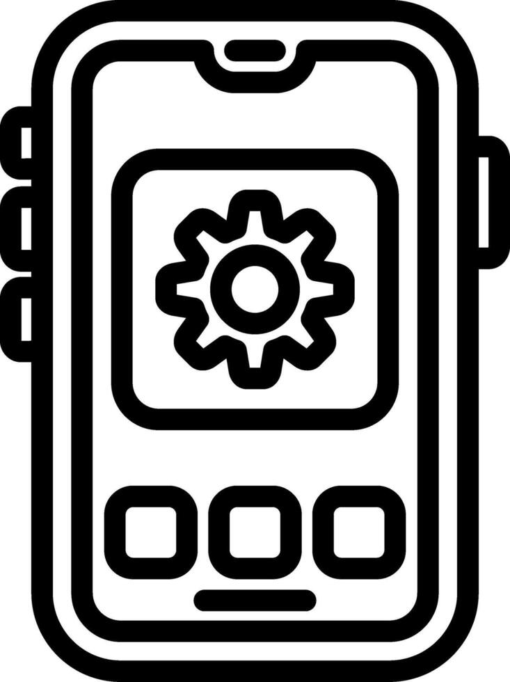 Phone Setting Gear Icon vector