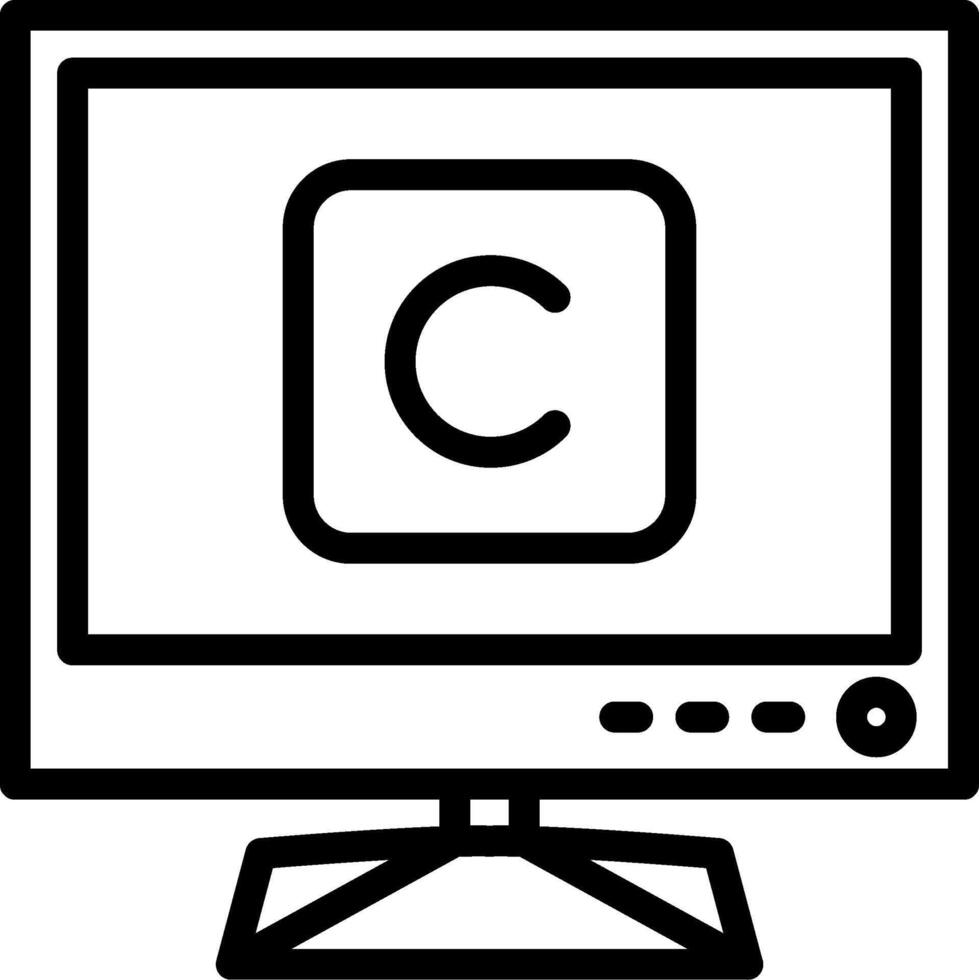 Copyright symbol on smart tv shows vector