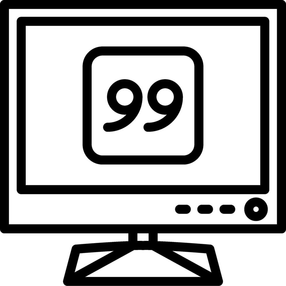 Smart tv quotes and captions icon vector