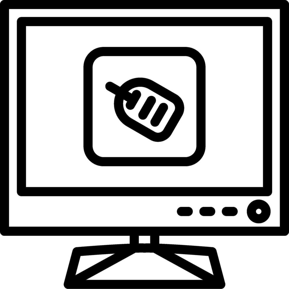 Smart tv product tag icon vector