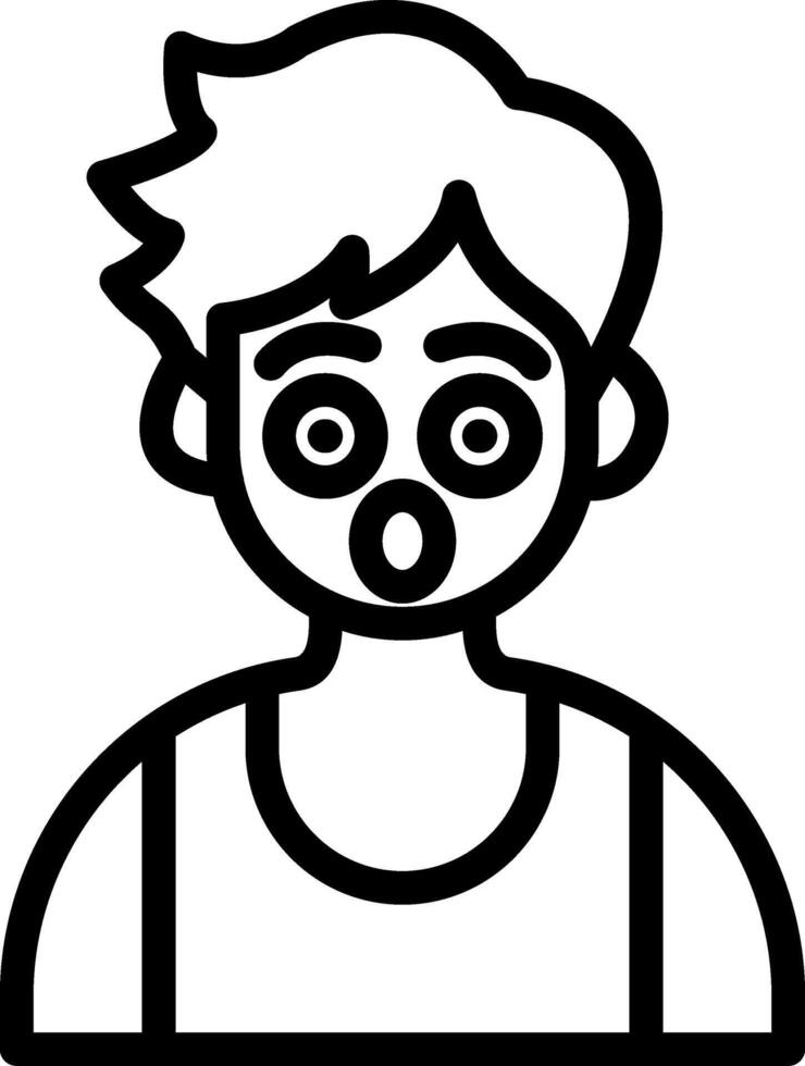 Surprised Cute Boy Emoticon vector