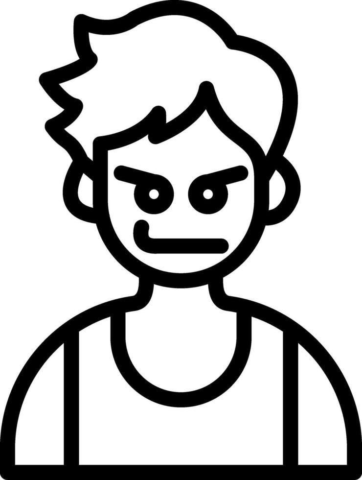 Bad Mood Cute Boy Icon vector