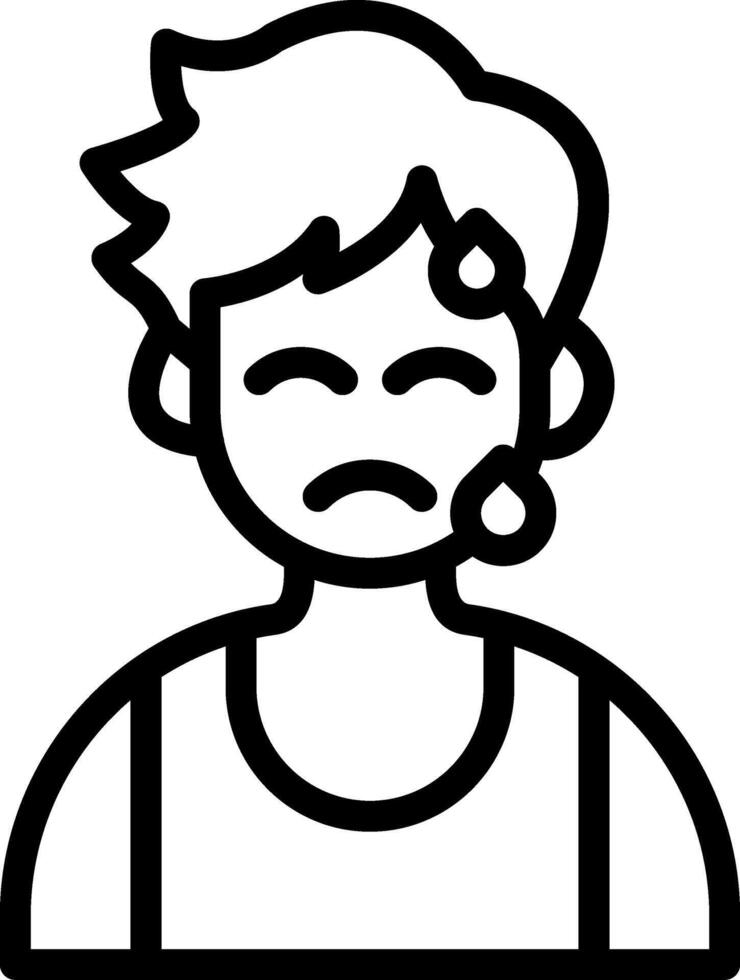 Cold Sweat Cute Boy Nervous Art vector