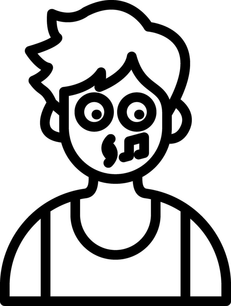 Whistling Cute Boy Character Face vector