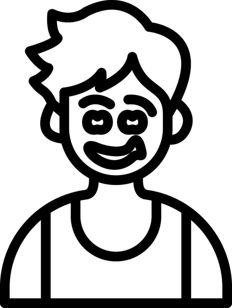 Grinning Cute Boy Expression Head vector