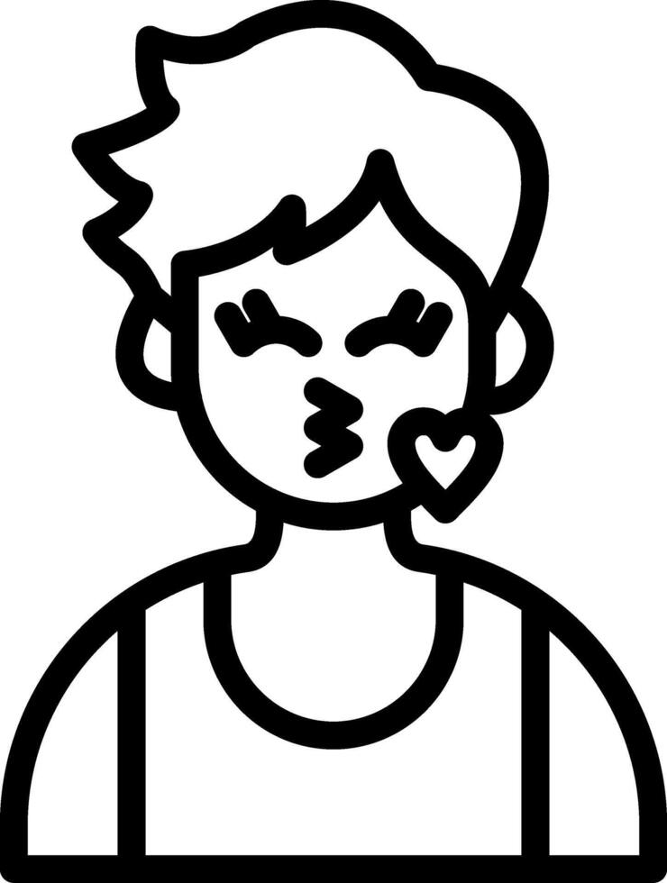 Kissing Face Cute Boy Art vector