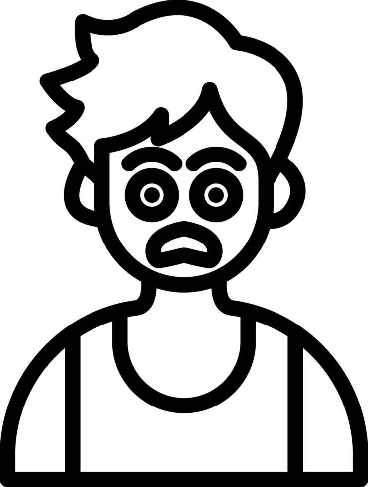 Fearful Cute Boy Reaction Face vector