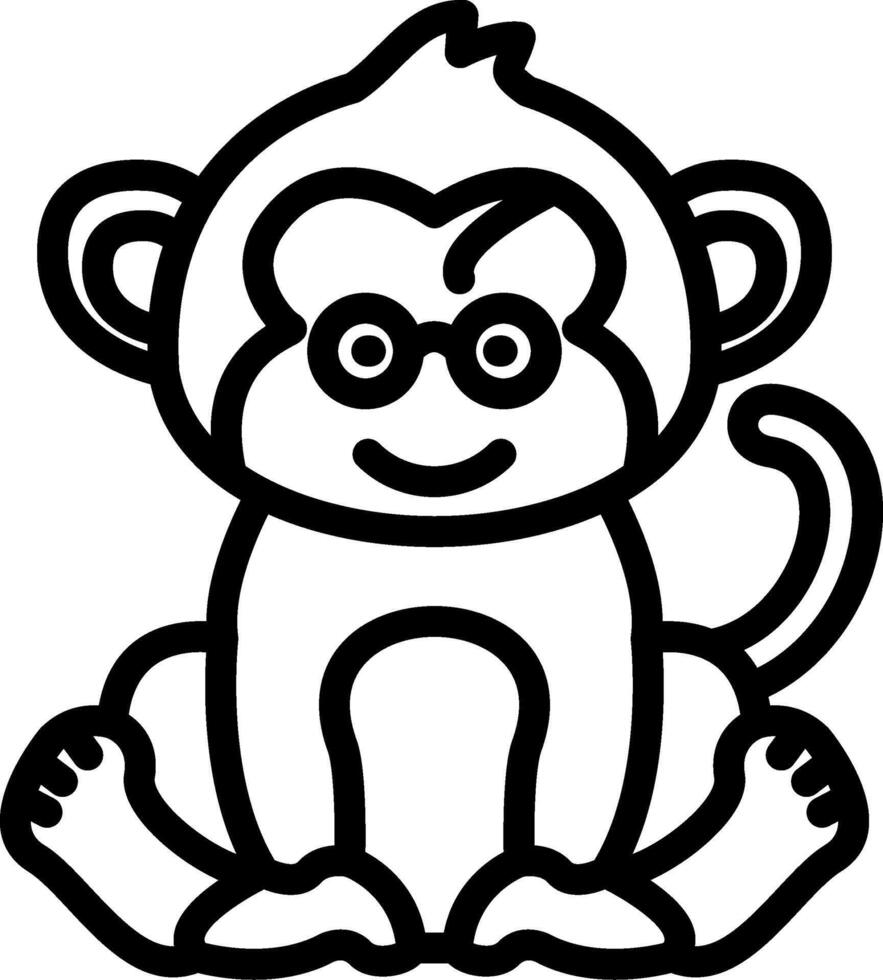 Nerdy Monkey with Glasses vector