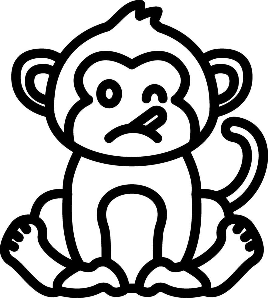 Sick Monkey Using Thermometer vector