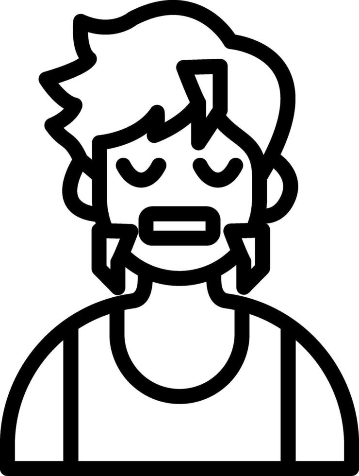 Cold Face Cute Boy Character vector