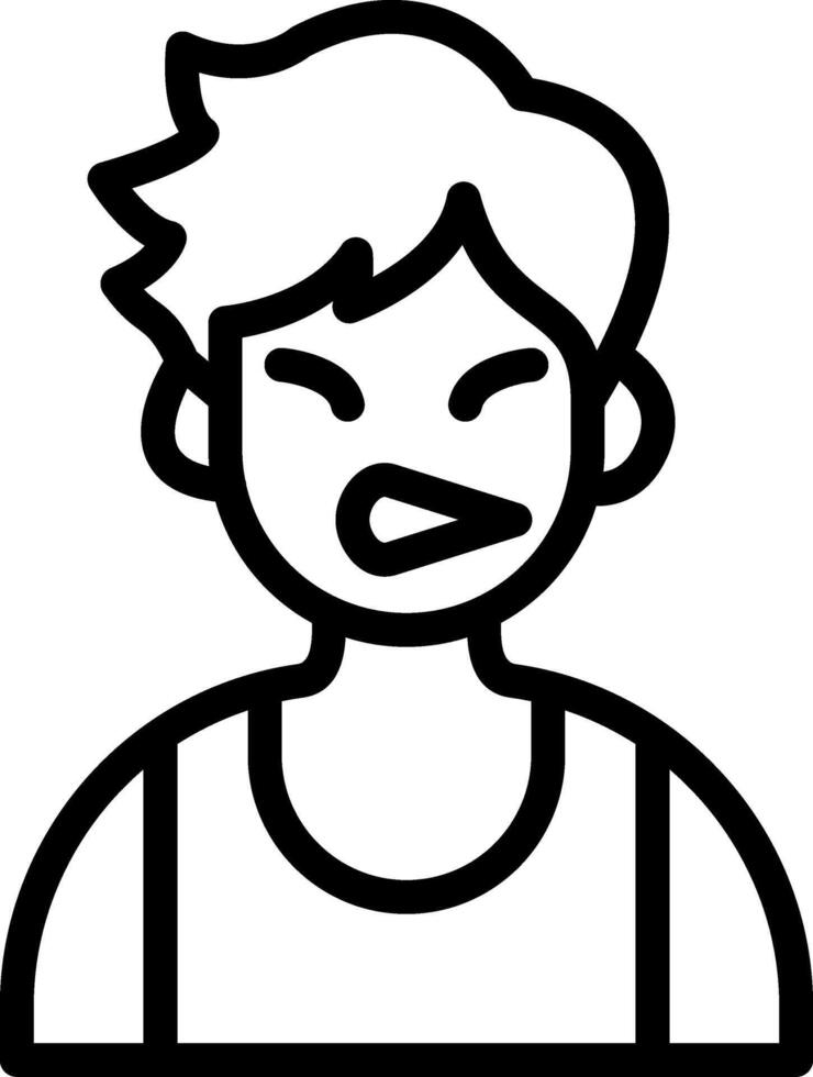 Grimacing Cute Boy Art Portrait vector