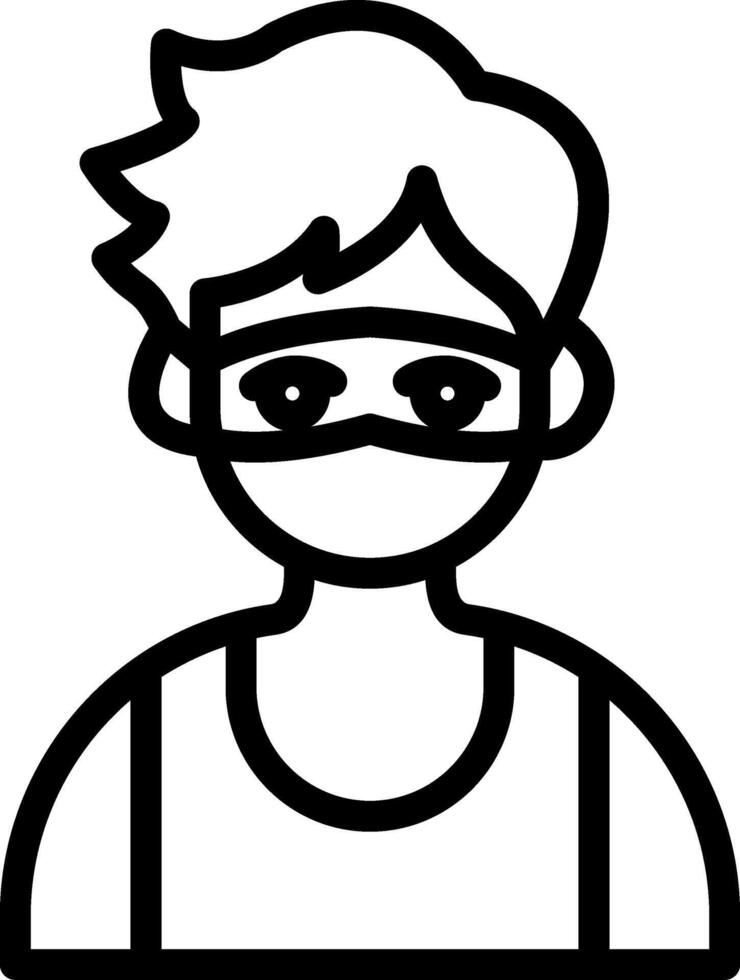 Ninja Masked Cute Boy vector