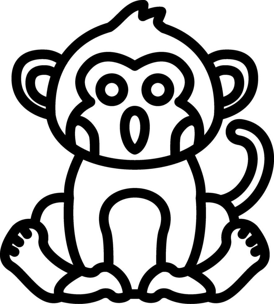 Shocked Monkey Face Art vector