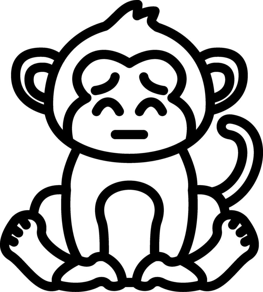 Pensive Monkey Thoughtful Eyes vector