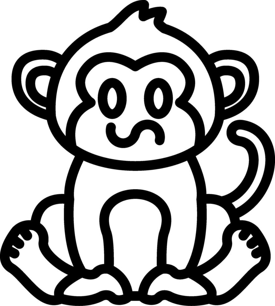 Confused Monkey Facial Look vector