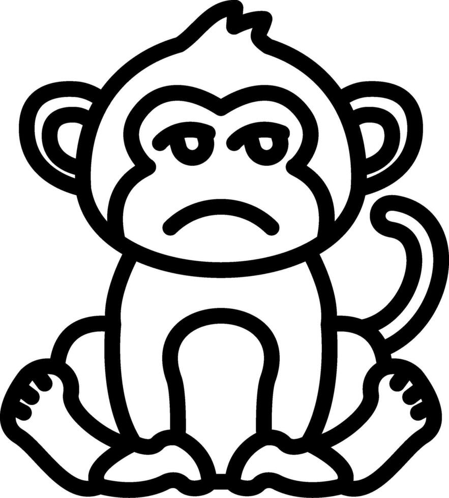 Unamused Monkey Looking Away vector