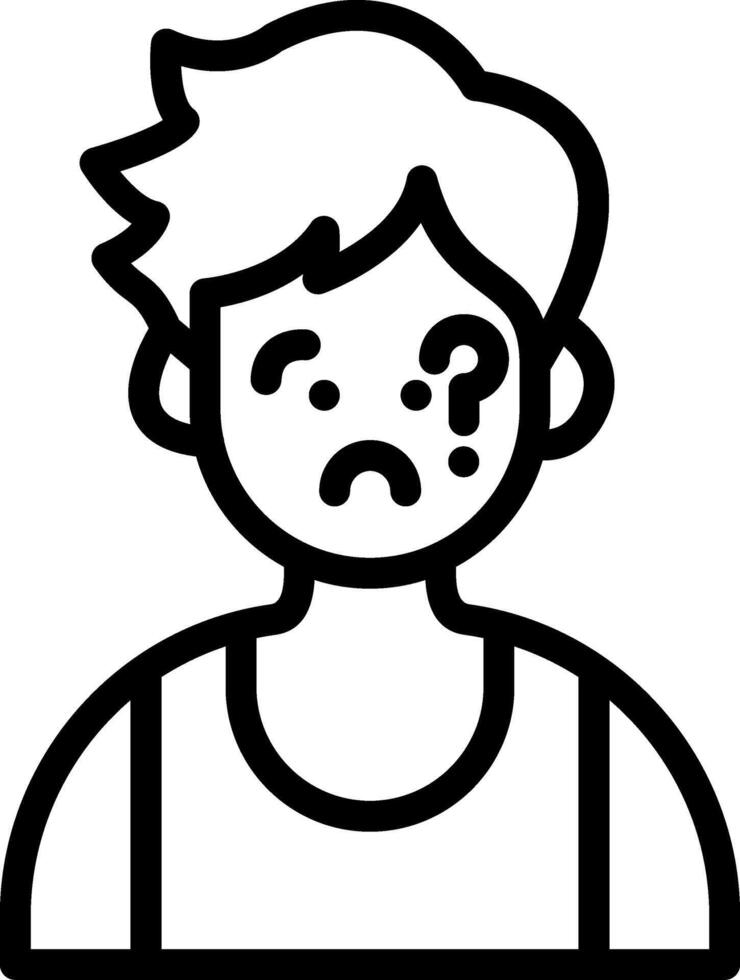 Thinking Cute Boy Emoji Head vector