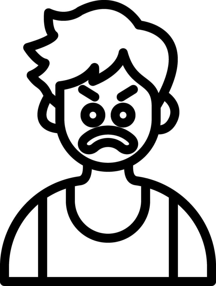 Angry Cute Boy Cartoon Expression vector