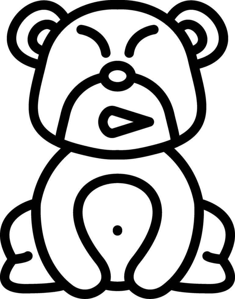 Grimacing Bear Tight Mouth vector