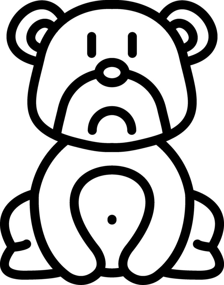 Unhappy Bear Looking Down vector