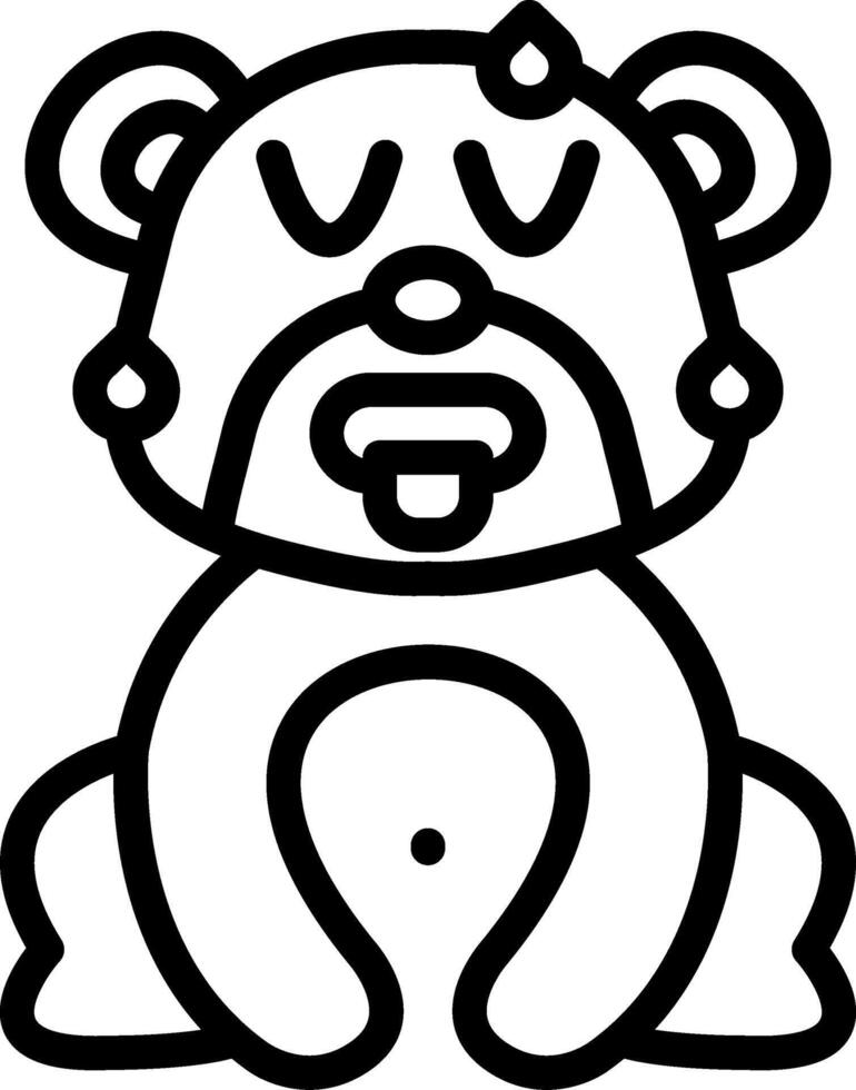 Hot Bear Sweating Face vector