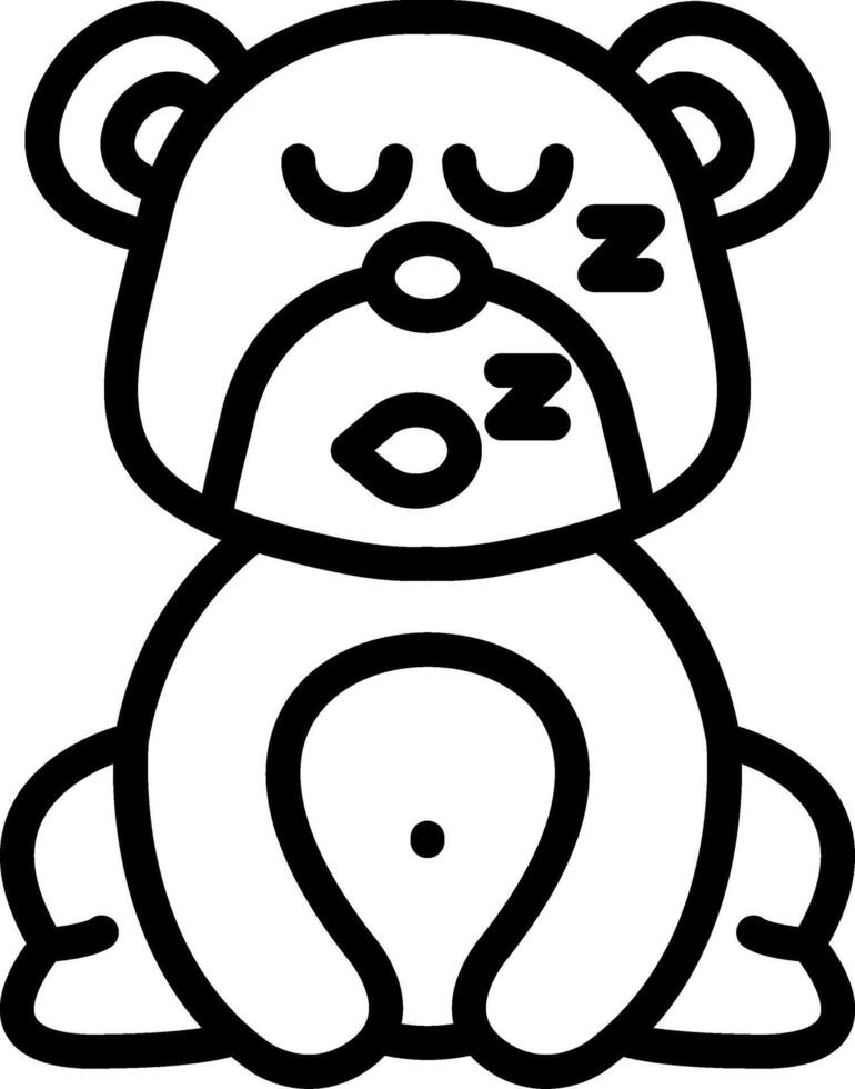 Sleeping Bear Closed Eyes vector