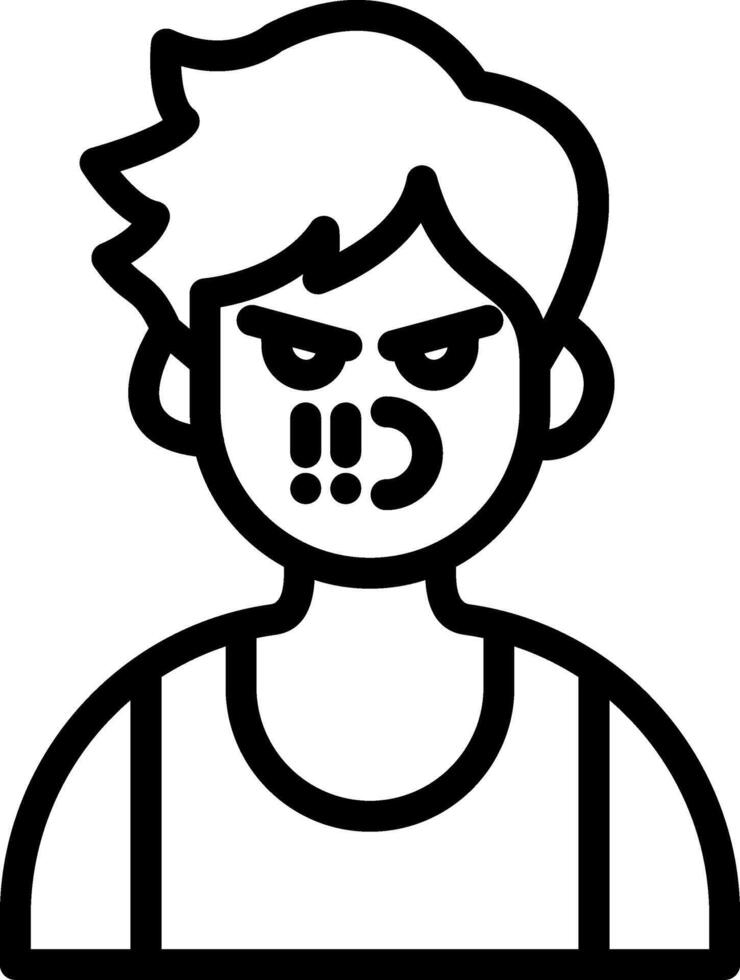 Cute Boy Under Pressure Icon vector
