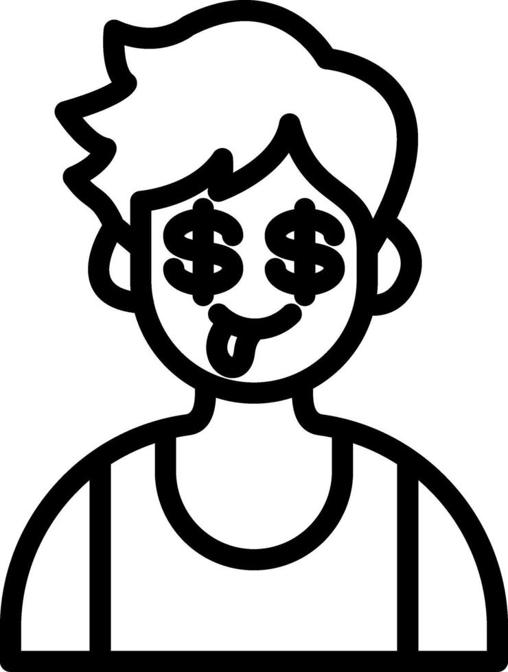 Greedy Face Cute Boy Art vector