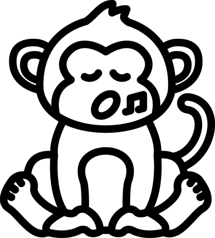 Singing Monkey Music Note vector