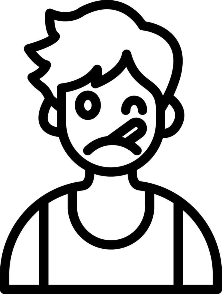 Thermometer Sick Cute Boy Face vector
