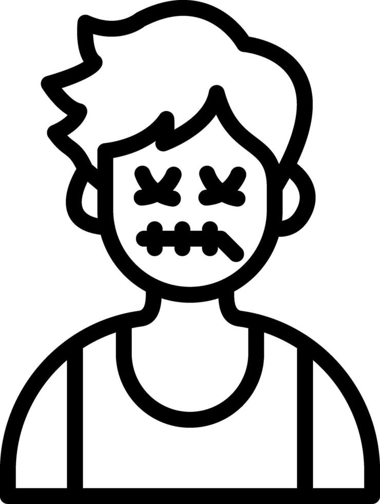 Zipper Mouth Cute Boy Secret Face vector