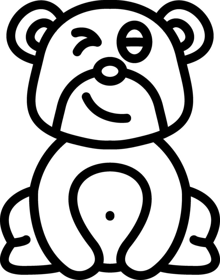 Bear Winking Expression Icon vector