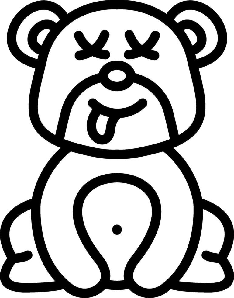Dead Bear With Cross Eyes vector