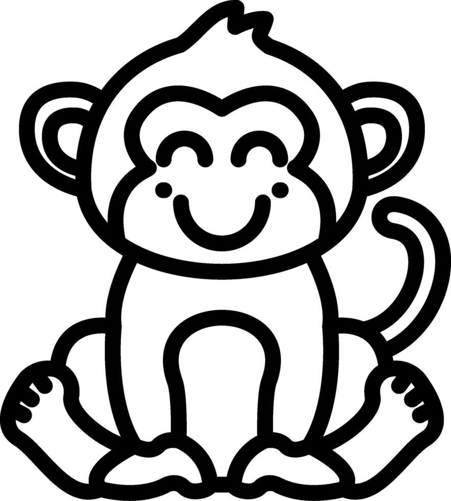 Blushing Monkey with Shy Look vector