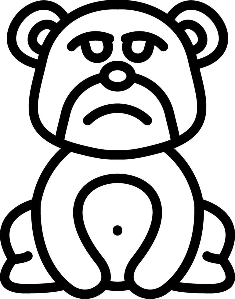Sad Bear Crying Emoji Style vector