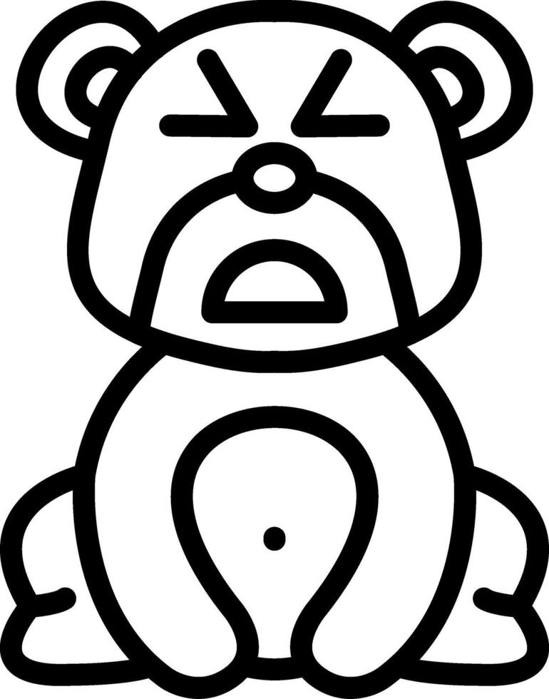 Sad Relieved Bear With Sigh vector