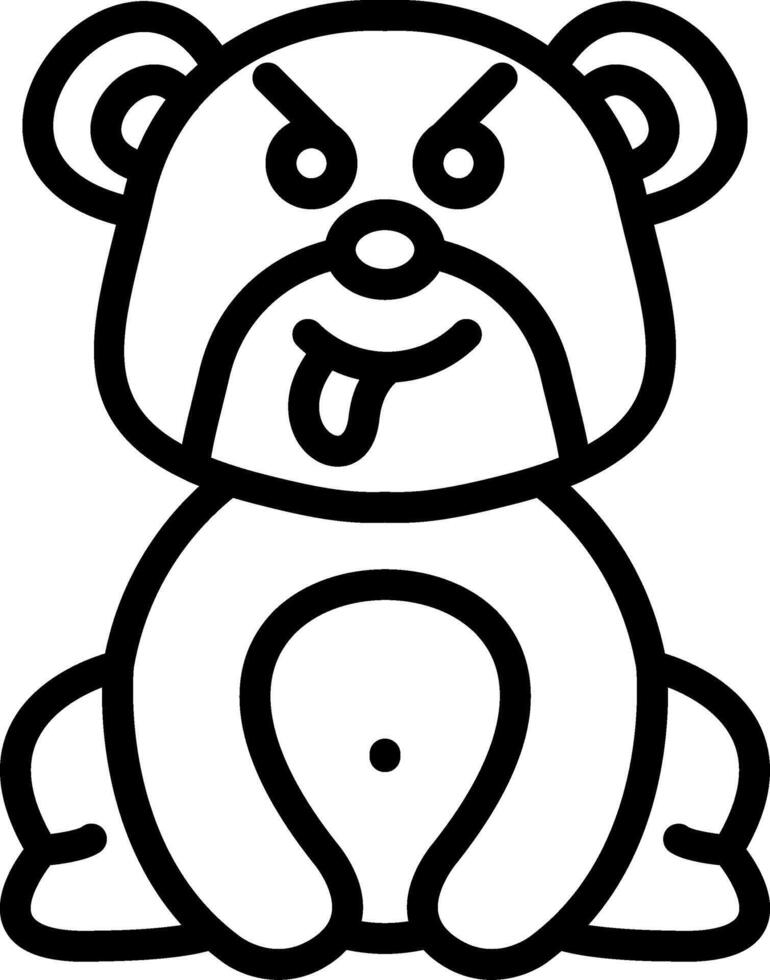 Mocking Bear With Tilted Face vector