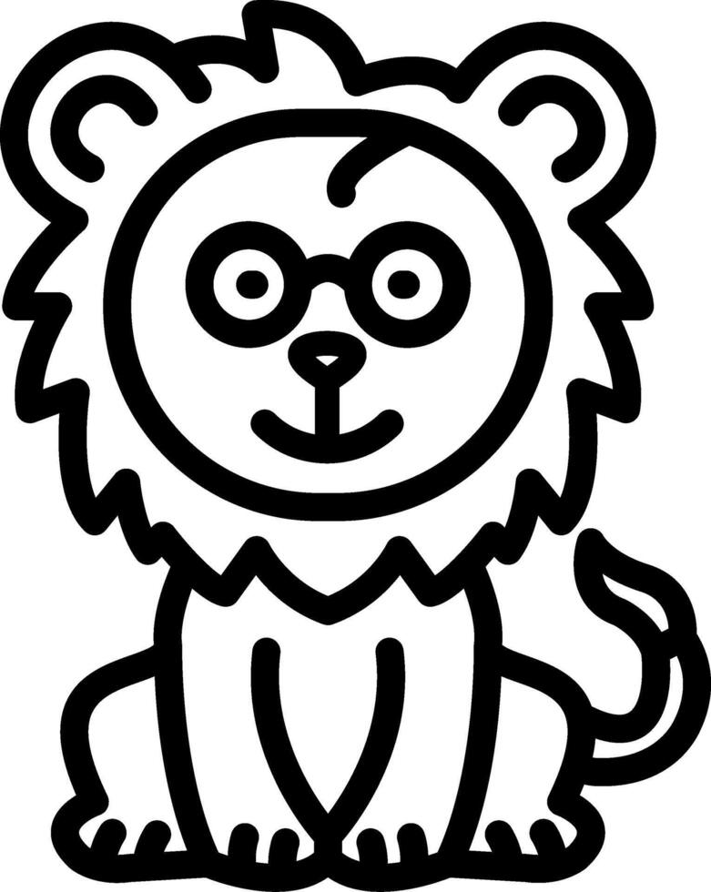 Nerdy Lion Cartoon Style vector