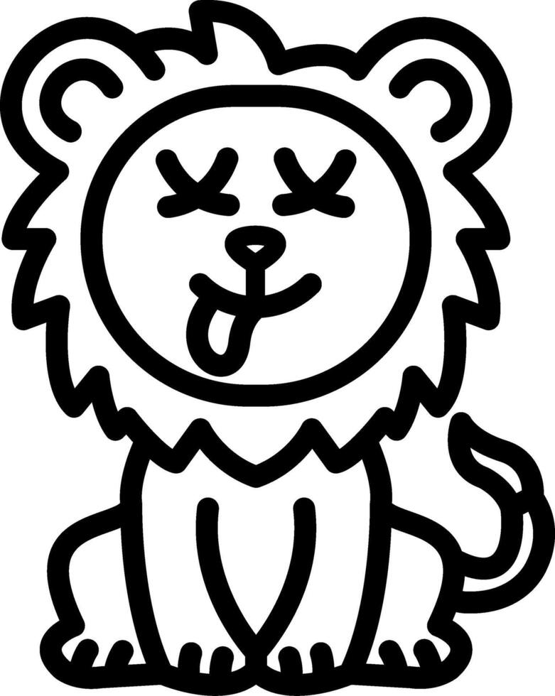 Dead Lion Flat Illustration vector