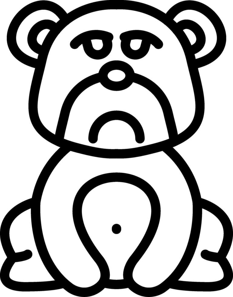 Pouting Bear With Angry Lips vector