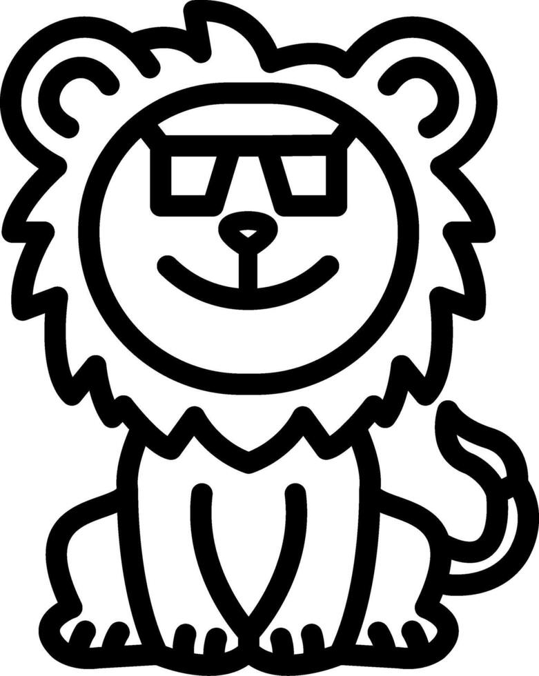 Cool Sunglasses Lion Face vector