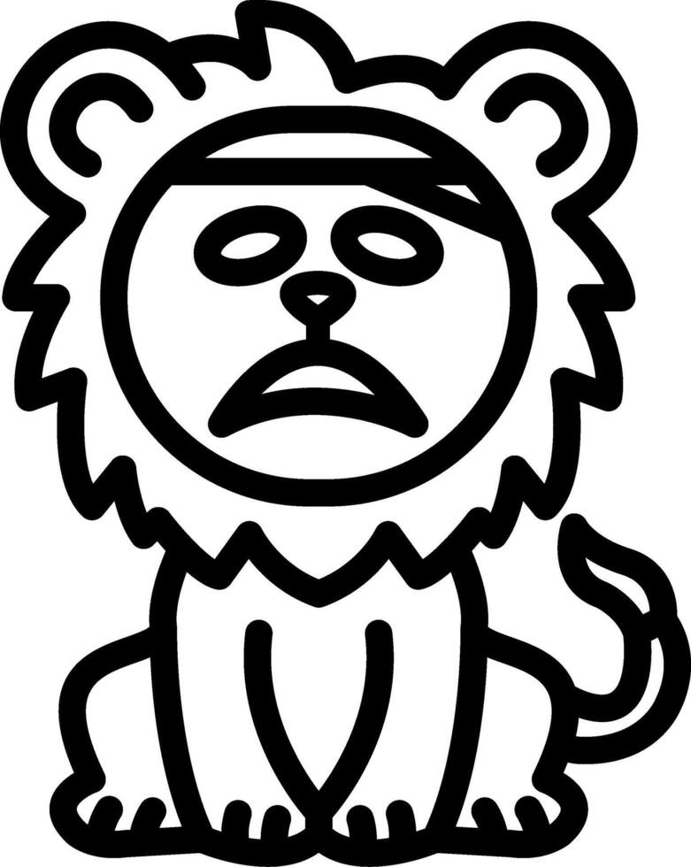 Sick Lion with Thermometer vector