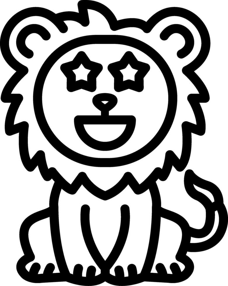 Starstruck Lion Twinkle Eyes vector
