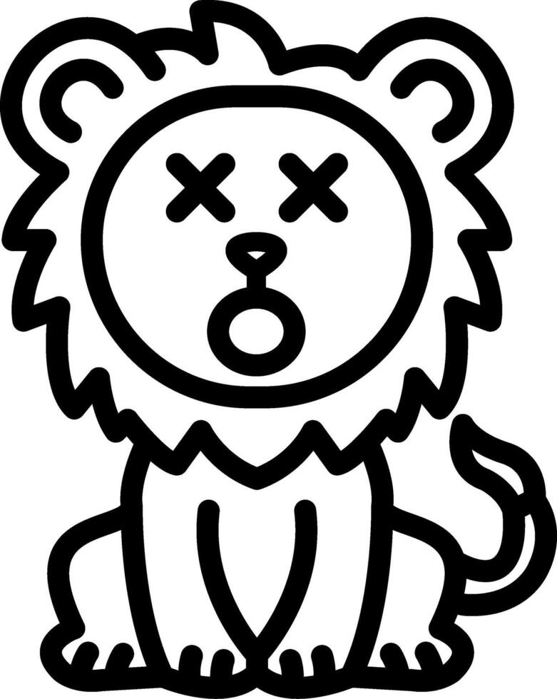 Dizzy Lion Spinning Eyes Look vector