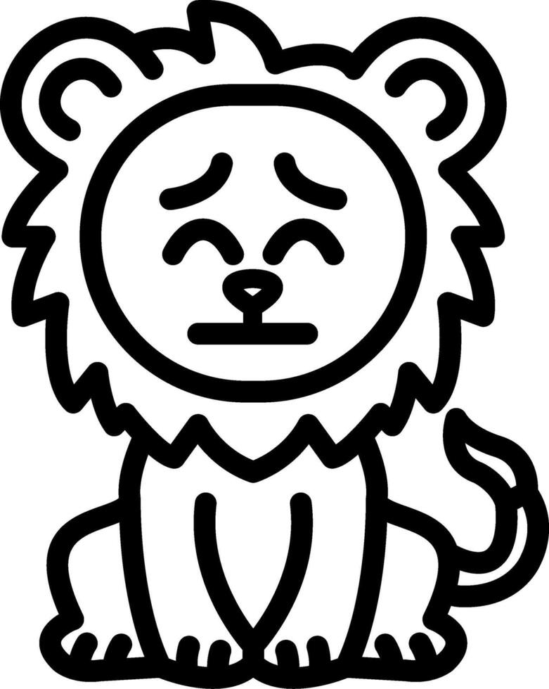 Pensive Lion Thinking Look vector