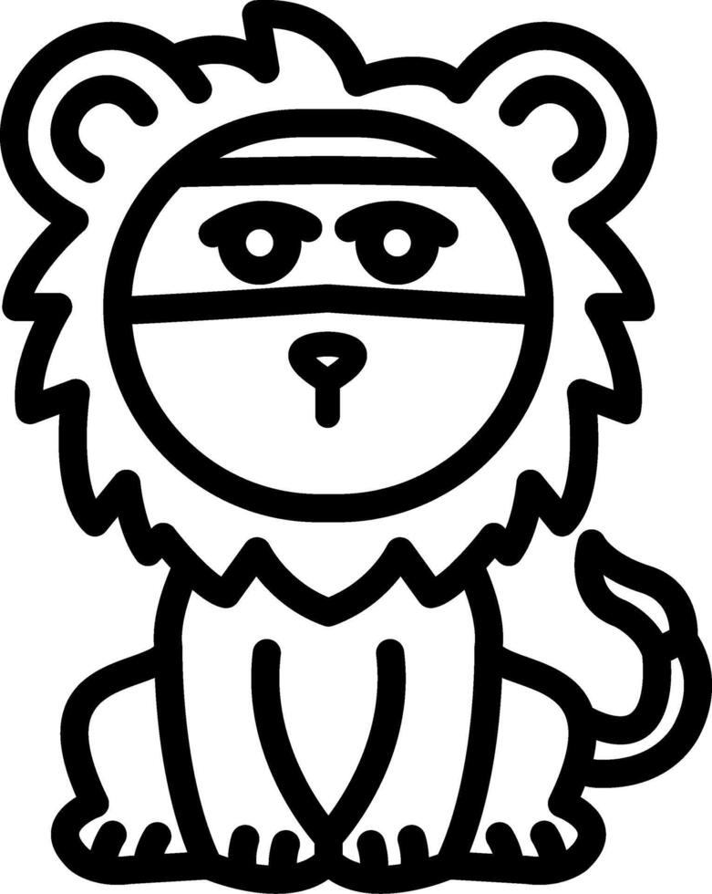 Lion Ninja Secretive Pose vector